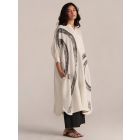 Off White Woven Cotton Kurta with Slip and Pants- Set of 2