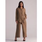Brown Linen Co-ord Set- Set of 2