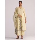 Light Yellow Woven Chanderi Suit - Set of 3