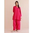 Pink Cotton Kurta with Salwar - Set of 2