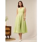 Mint Green Lace Work Cotton Dress