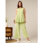 Mint Green Embroidered Cotton Co-ord Set- Set of 2