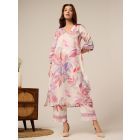 Multicolor Printed Cotton Kurta with Pants- Set of 2