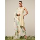Yellow Printed Cotton Suit- Set of 3