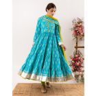 Firozi Hand Block Printed Cotton Suit- Set of 3