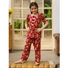 Pink Printed Cotton Kurta with Pants- Set of 2