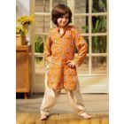 Yellow Printed Cotton Kurta with Salwar- Set of 2