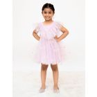 Lilac Embroidered Net Dress