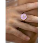 Gold Plated Light Pink Handcrafted Brass Ring