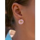 Gold Plated Light Pink Handcrafted Brass Stud Earrings