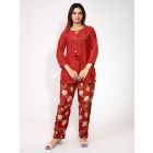 Maroon Cotton Silk Co-ord Set - Set of 2