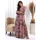 Mauve Printed Chiffon Dress