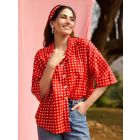 Red White Printed Cotton Shirt