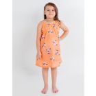 Orange Printed Muslin Dress