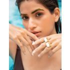 Gold Plated Handcrafted Brass Pearl Ring