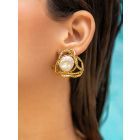 Gold Plated Handcrafted Brass Stud Earrings