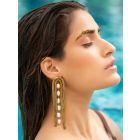 Gold Plated Handcrafted Brass Pearl Earrings