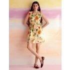 Yellow Printed Poplin Dress
