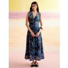 Blue Printed Cotton Flex Dress