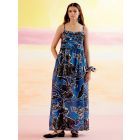Blue Printed Cotton Flex Dress