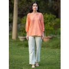 Peach Embroidered Chanderi Top
