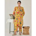 Yellow Cotton Kurta with Salwar - Set of 2