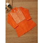 Orange Gota Work Cotton Silk Kurta