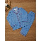 Blue Hand Block Printed Cotton Unisex Nightwear - Set of 2