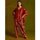 Maroon Hand Block Printed Chanderi Co-ord Set - Set of 2