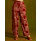 Maroon Hand Block Printed Cotton Pants