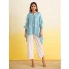 Blue Bandhani Tie and Dye Muslin Co-ord Set- Set of 2