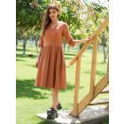 Orange Cotton Dress