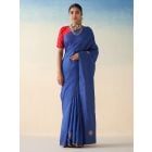 Blue Embroidered Silk Saree with Underskirt- Set of 2