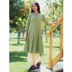 Green Viscose Blend Kurta with Pants- Set of 2