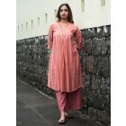 Multicolor Striped Cotton Kurta with Pants- Set of 2
