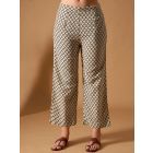 White Black Bagru Hand Block Printed Cotton Pants