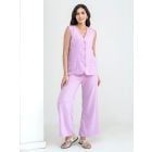 Purple Checkered Cotton Co-ord Set - Set of 2