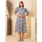 Blue Printed Cotton Dress