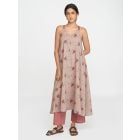 Beige Printed Cotton Kurta with Pants - Set of 2