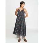 Black Printed Cotton Kurta with Pants - Set of 2