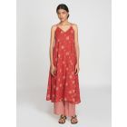 Red Printed Cotton Kurta with Pants - Set of 2