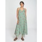 Teal Blue Printed Cotton Kurta with Pants - Set of 2