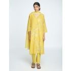 Yellow Embroidered Chanderi Suit - Set of 3