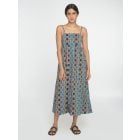 Black Blue Printed Cotton Dress