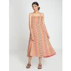 Red Yellow Printed Cotton Dress