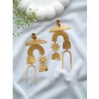 Gold Plated Handcrafted Brass Earrings