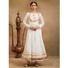 White Gota Mulmul Anarkali Kurta with Churidar- Set of 2