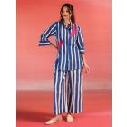 Blue Striped Cotton Co-ord Set- Set of 2