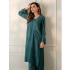 Blue Cotton Kurta with Palazzo- Set of 2