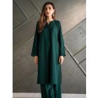 Emerald Green Cotton Kurta with Palazzo- Set of 2